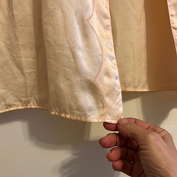 Vintage silk bed jacket short puff sleeves size m - Picture 4 of 8